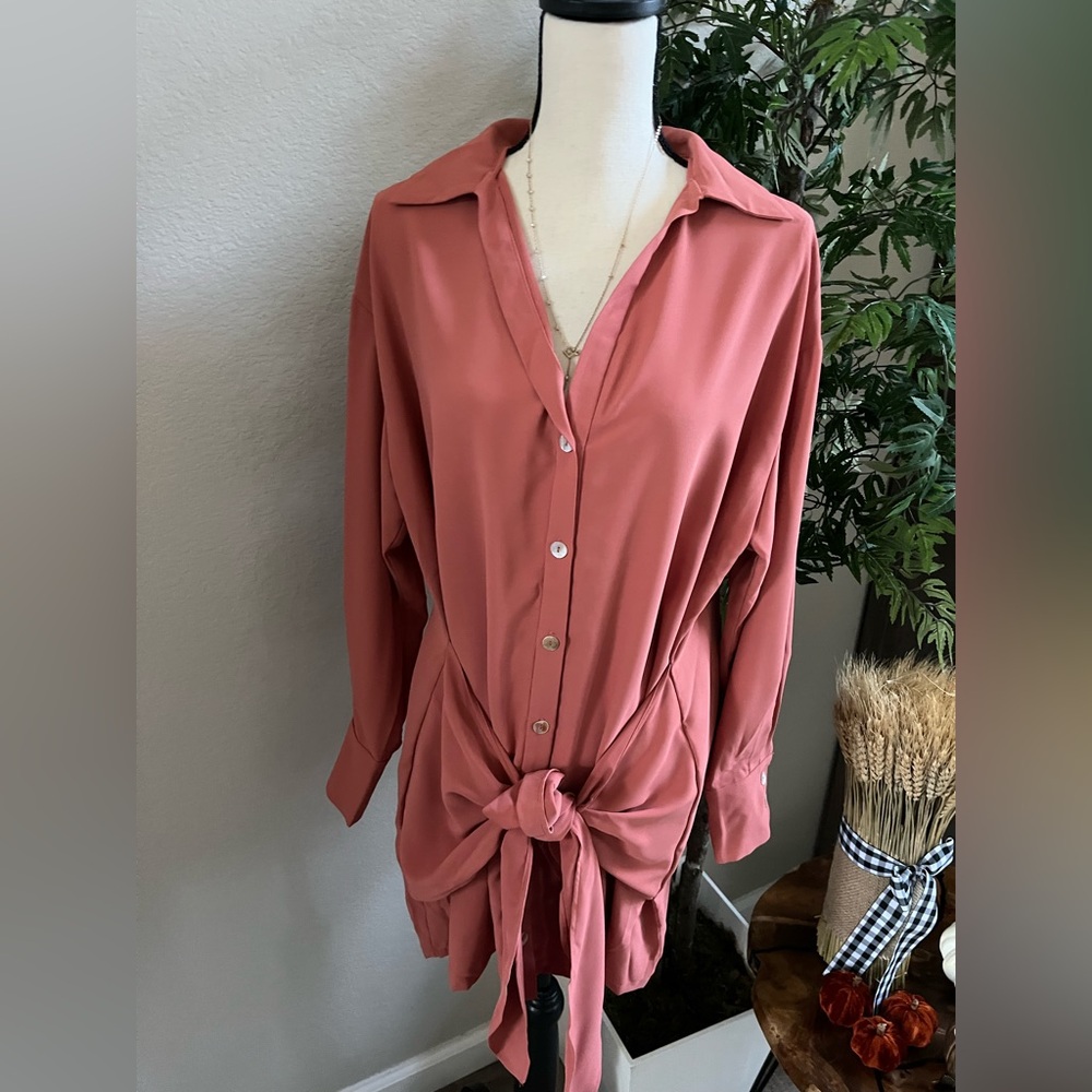 Tie front dress
